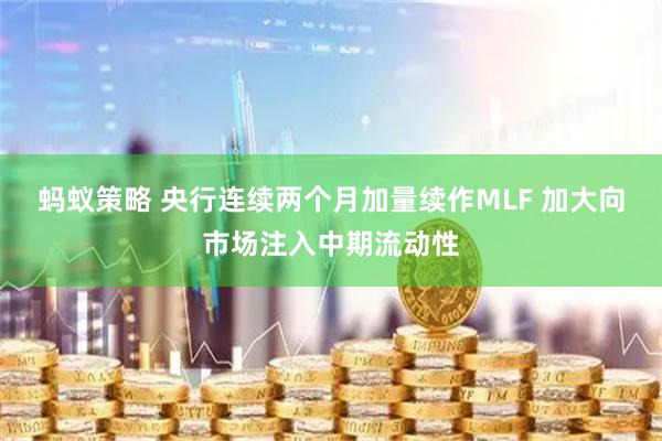 蚂蚁策略 央行连续两个月加量续作MLF 加大向市场注入中期流动性