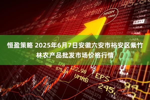 恒盈策略 2025年6月7日安徽六安市裕安区紫竹林农产品批发市场价格行情